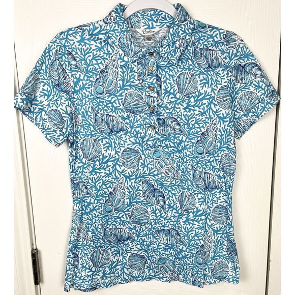Vintage Lilly Pulitzer Blue and White Short Sleeve - Picture 1 of 5
